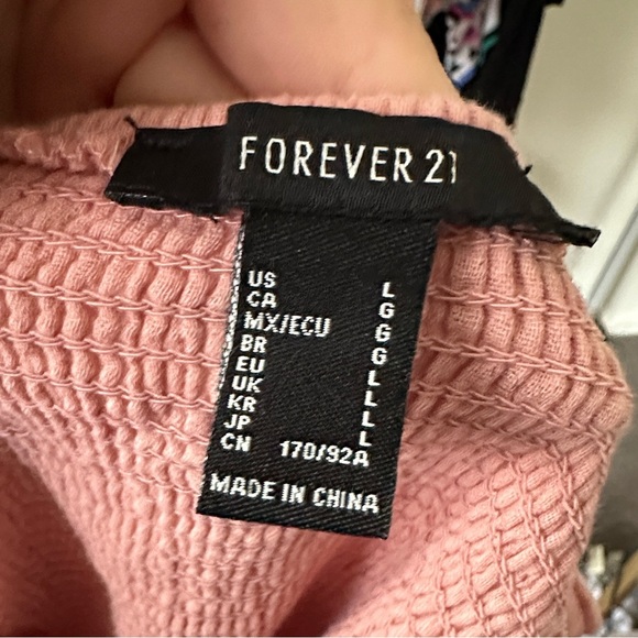 Forever 21 Pink/Coral Textured Waffle Knit Mini Dress size large - Picture 6 of 6